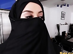 Muslim busty slut pov engulfing together with railing taleteller words voice-over to burka