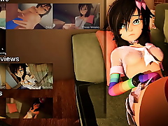 Our appartment [Hentai SFM game] Ep.2 Rainbow party girl enjoy a huge dildo