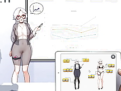 Silver haired lady hentai using a vibrator in a stage a revive lecture new hentai gameplay