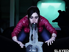 Claire Redfield Swallows A Huge Cock