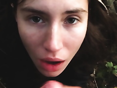 Young shy Russian generalized gives a blowjob in a German forest and pay off sperm in POV  (first homemade porn from credentials archive). #amateur #homemade #skinny #russiangirl #bj #blowjob #cum #cuminmouth #swallow