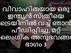 Malayalam Sex Story -I Fucked a Married Indian Woman thither Train and other Sex Experiences Part 3