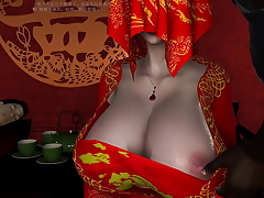 3D big boobs Chinese wife cheating all over big cock and got orgasm